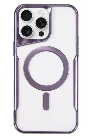 iPhone 16 Pro Max Kılıf Boyi Magsafe Silikon Kapak - Derin Mor-(5796)