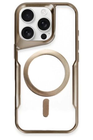 iPhone 16 Pro Max Kılıf Boyi Magsafe Silikon Kapak - Kahverengi-(5796)