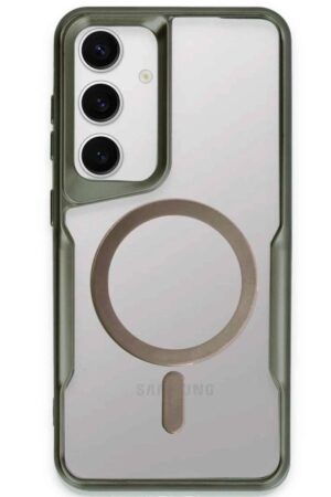Samsung Galaxy S24 Kılıf Boyi Magsafe Silikon Kapak - Yeşil-(5796)