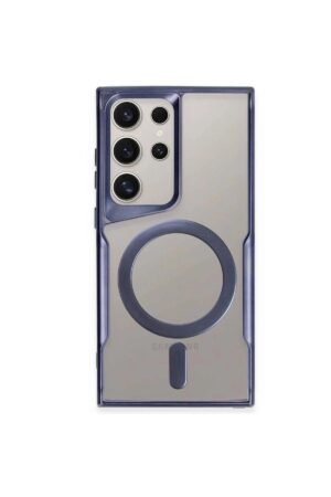 Samsung Galaxy S24 Ultra Kılıf Boyi Magsafe Silikon Kapak - Lacivert-(5796)