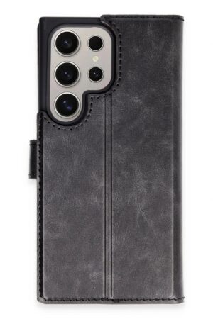 Samsung Galaxy S24 Ultra Kılıf Trend S Plus Kapaklı Kılıf - Siyah-(5796)