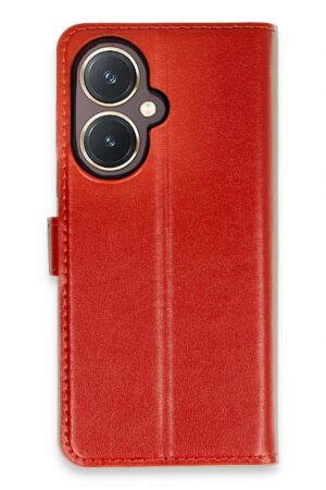 Vivo Y27 Kılıf Trend S Plus Kapaklı Kılıf - Kırmızı-(5796)