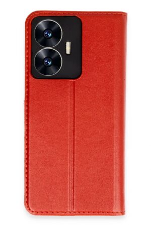 Realme C55 Kılıf Trend S Plus Kapaklı Kılıf - Kırmızı-(5796)