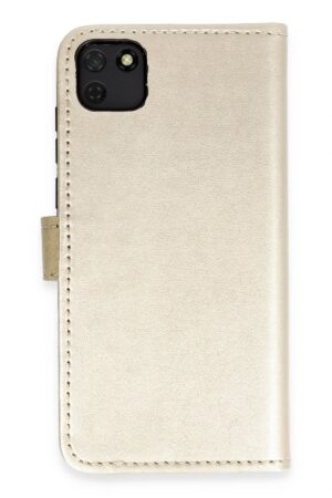 Huawei Y5P Kılıf Trend S Plus Kapaklı Kılıf - Gold-(5796)
