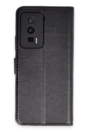 Xiaomi Poco F5 Pro Kılıf Trend S Plus Kapaklı Kılıf - Siyah-(5796)