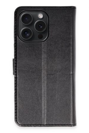 iPhone 15 Pro Max Kılıf Trend S Plus Kapaklı Kılıf - Siyah-(5796)