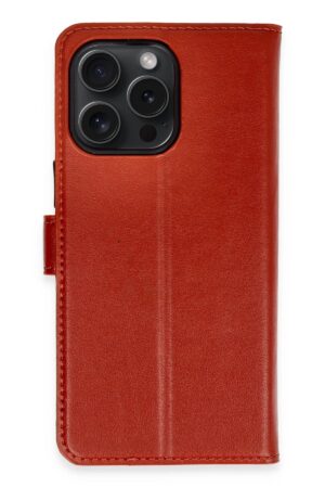 iPhone 15 Pro Max Kılıf Trend S Plus Kapaklı Kılıf - Kırmızı-(5796)