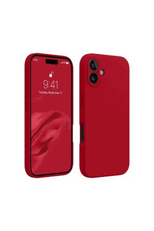 iPhone 16 Plus Kılıf First Silikon - Kırmızı-(5796)