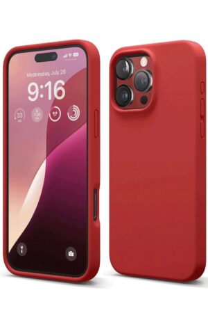 iPhone 16 Pro Max Kılıf First Silikon - Kırmızı-(5796)