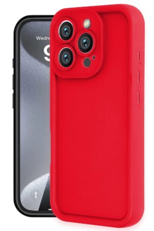 iPhone 16 Pro Kılıf Viera Silikon - Kırmızı-(5796)