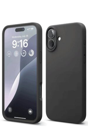 iPhone 16 Kılıf Nano içi Kadife Silikon - Siyah-(5796)
