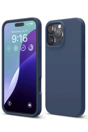 iPhone 16 Pro Max Kılıf Nano içi Kadife Silikon - Lacivert-(5796)