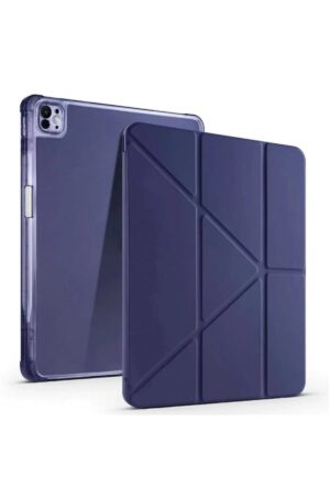 iPad Pro 13 (2024) Kılıf Kalemlikli Mars Tablet Kılıfı - Lacivert-(5796)