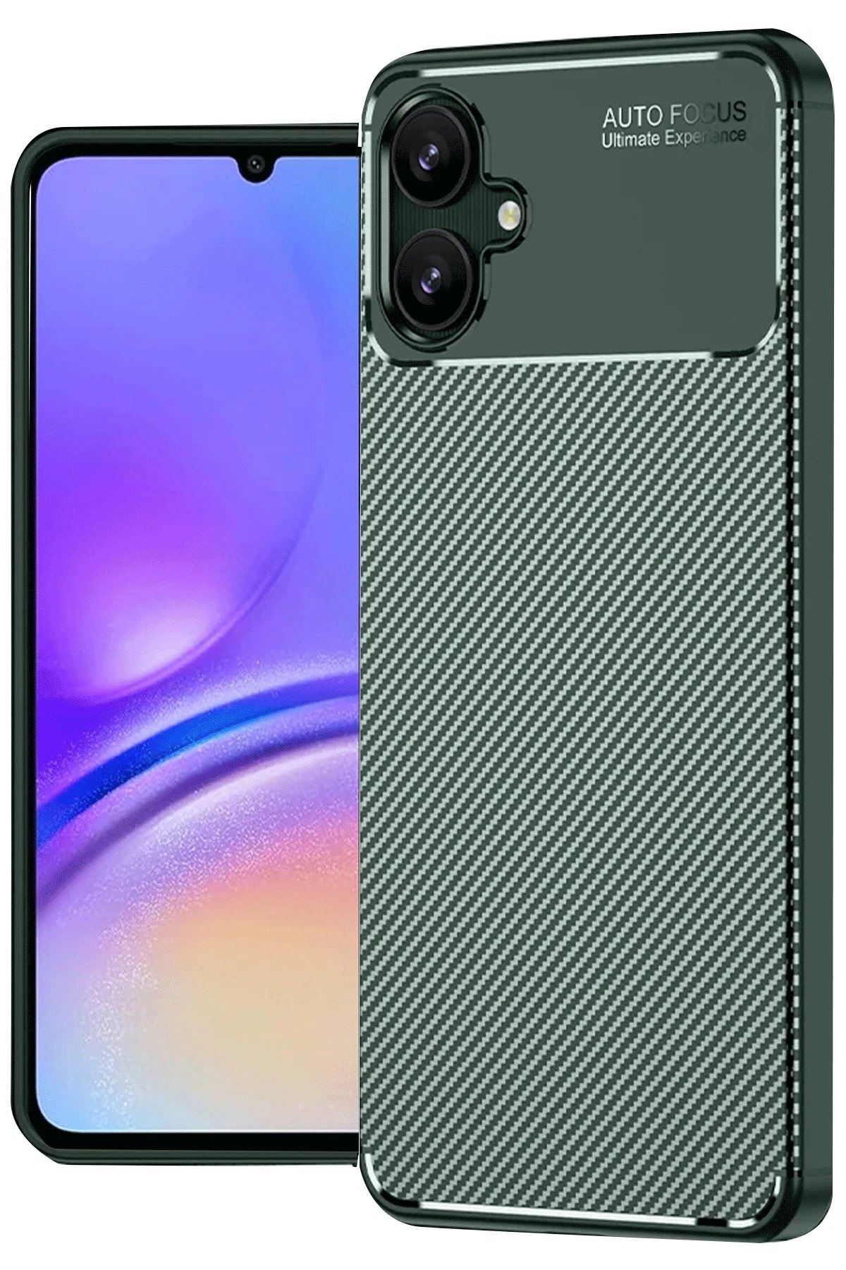 Samsung Galaxy A06 Kılıf Auto Focus Karbon Kapak - Koyu Yeşil-(5796) - Görsel 3