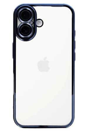 iPhone 16 Kılıf Lensli Silikon - Lacivert-(5796)