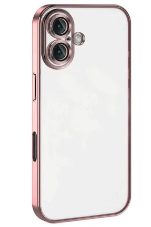 iPhone 16 Kılıf Lensli Silikon - Pembe-(5796)