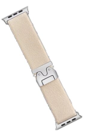 Apple Watch 42mm Forest Kumaş Kordon - Krem-(5796)