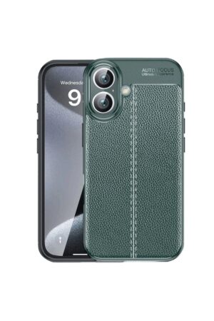 iPhone 16 Kılıf Auto Focus Kapak - Koyu Yeşil-(5796)