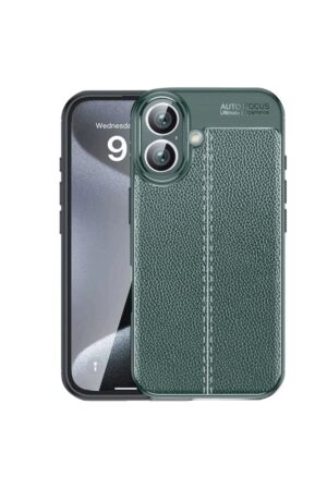 iPhone 16 Plus Kılıf Auto Focus Kapak - Koyu Yeşil-(5796)