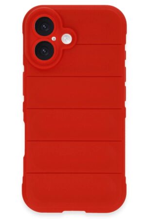 iPhone 16 Plus Kılıf Optimum Silikon - Kırmızı-(5796)