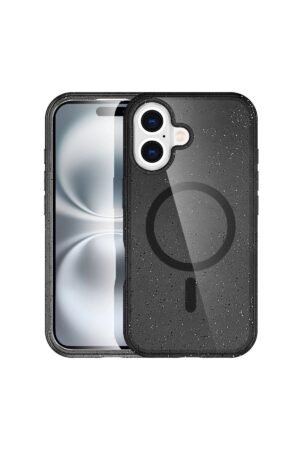 iPhone 16 Plus Kılıf Star Magsafe Kapak - Siyah-(5796)