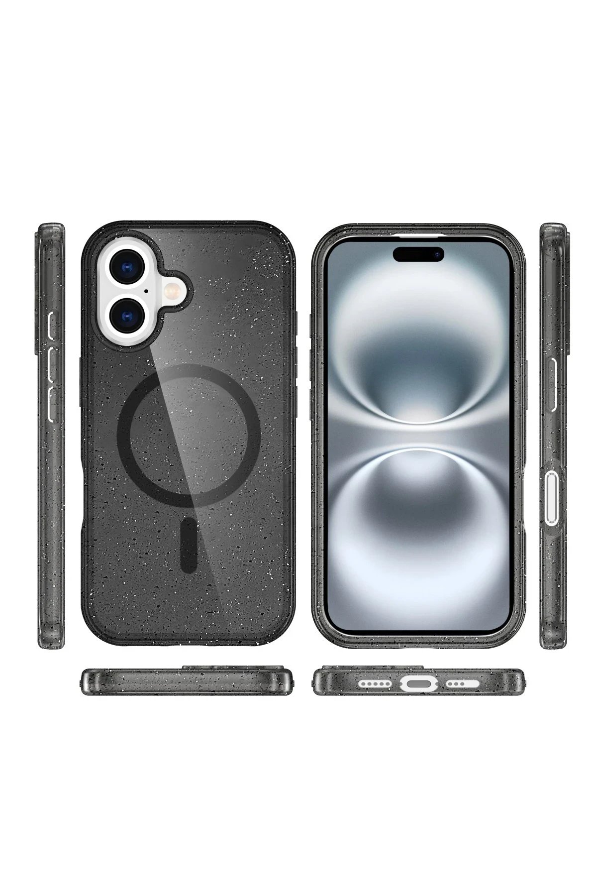 iPhone 16 Plus Kılıf Star Magsafe Kapak - Siyah-(5796) - Görsel 3