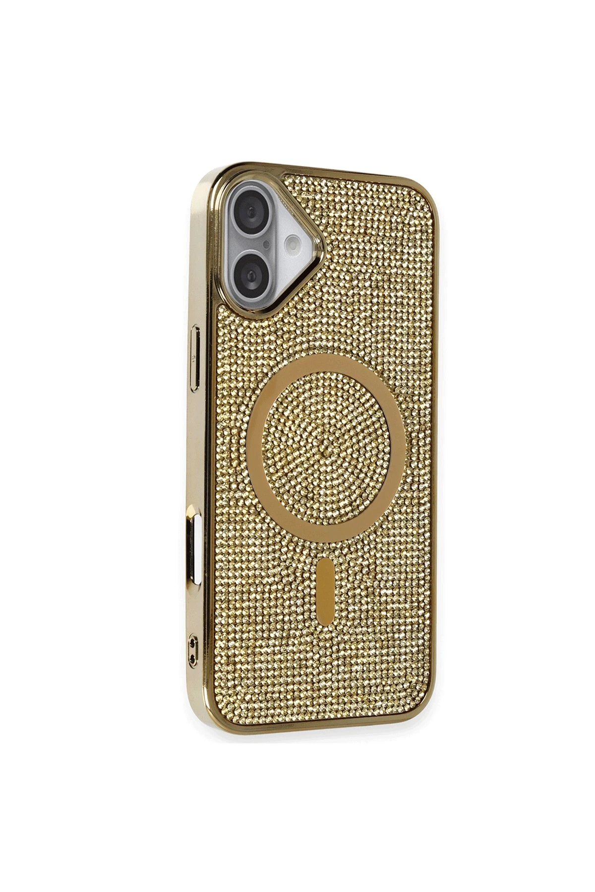 iPhone 16 Plus Kılıf Diamond Magsafe Kapak - Gold-(5796) - Görsel 2