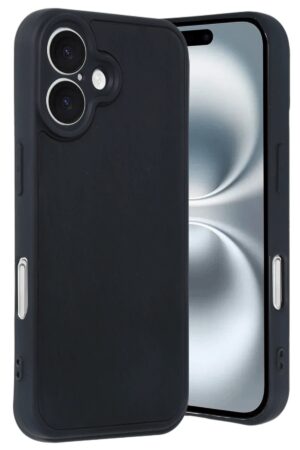 iPhone 16 Kılıf Aras Deri Kapak - Siyah-(5796)