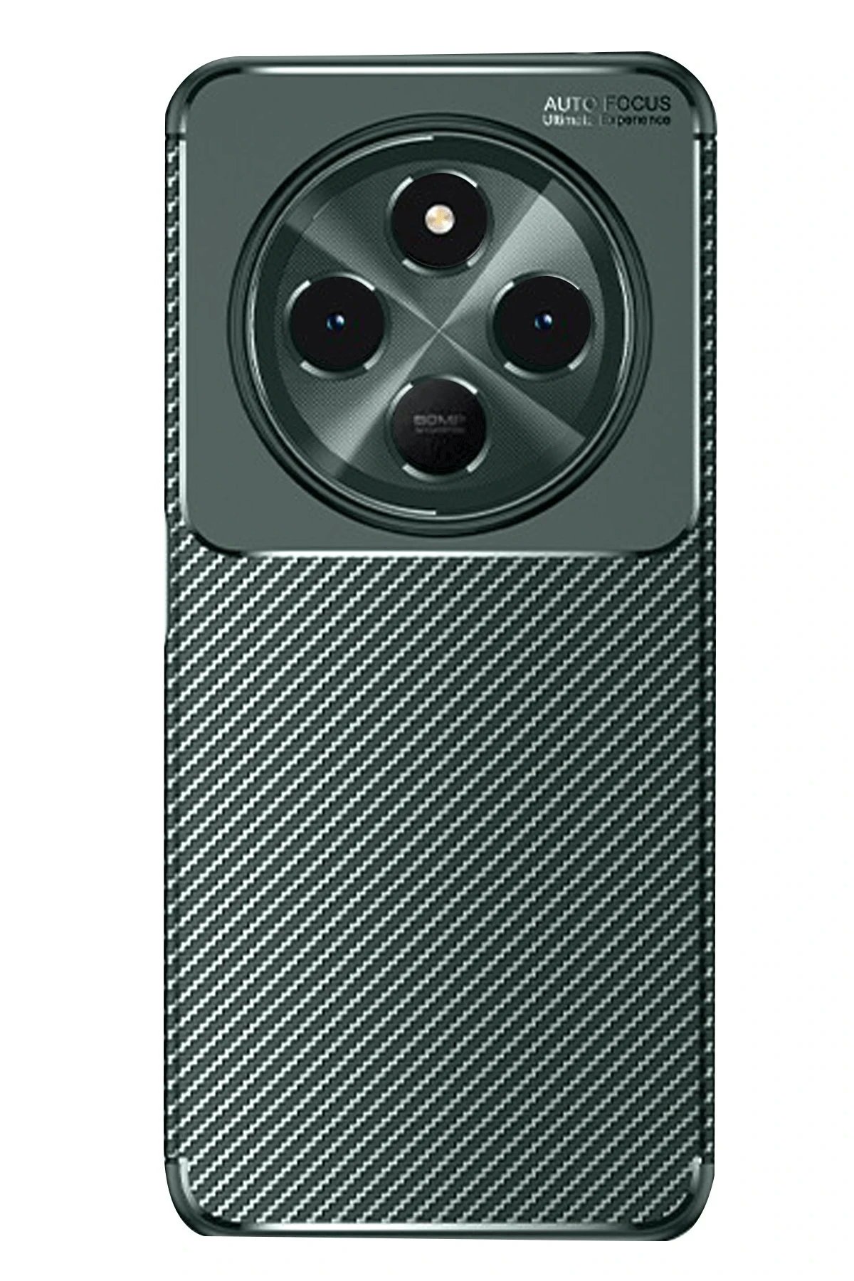 Xiaomi Redmi 14C Kılıf Auto Focus Karbon Kapak - Koyu Yeşil-(5796)