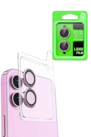 iPhone 16 Raze Metal Kamera Lens - Pembe-(5796)