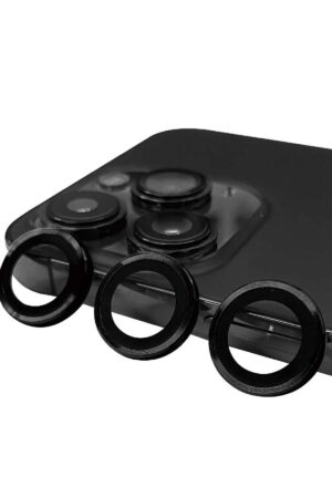 iPhone 15 Pro Raze Metal Kamera Lens - Siyah-(5796)