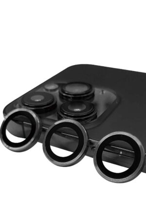 iPhone 15 Pro Raze Metal Kamera Lens - Titan Gri-(5796)