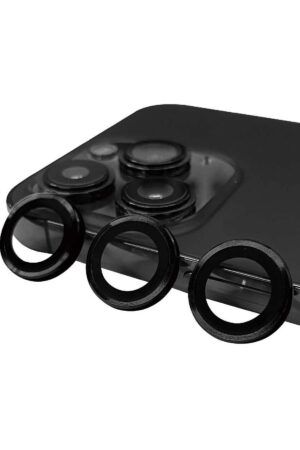 iPhone 14 Pro Max Raze Metal Kamera Lens - Siyah-(5796)