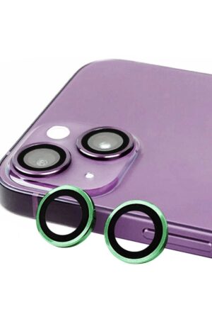 iPhone 15 Raze Metal Kamera Lens - Yeşil-(5796)