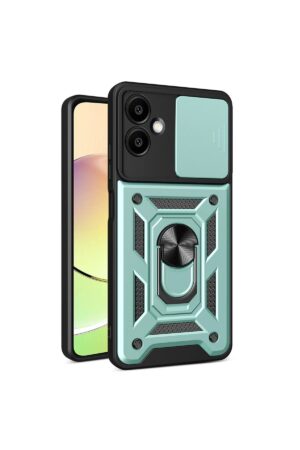 Samsung Galaxy A06 Kılıf Pars Lens Yüzüklü Silikon - Yeşil-(5796)