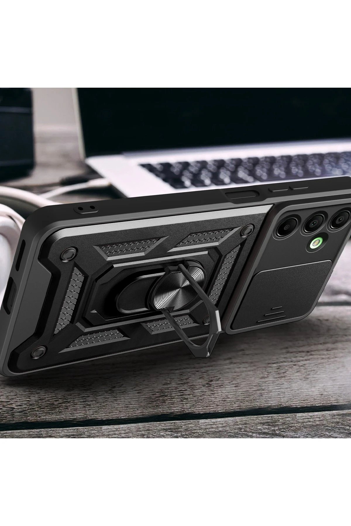 Samsung Galaxy A16 5G Kılıf Pars Lens Yüzüklü Silikon - Kırmızı-(5796) - Görsel 2