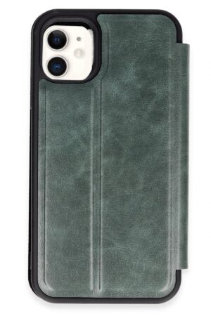 iPhone 11 Kılıf Flip Cover - Koyu Yeşil-(5796)