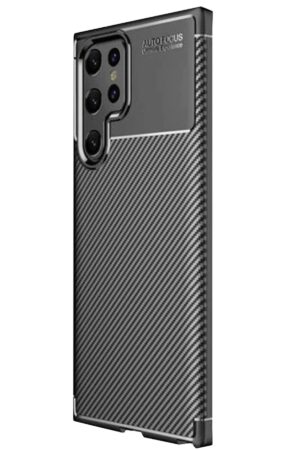 Samsung Galaxy S25 Ultra Kılıf Auto Focus Karbon Kapak - Siyah-(5796)