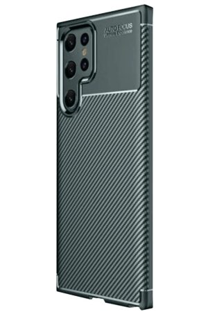 Samsung Galaxy S25 Ultra Kılıf Auto Focus Karbon Kapak - Koyu Yeşil-(5796)