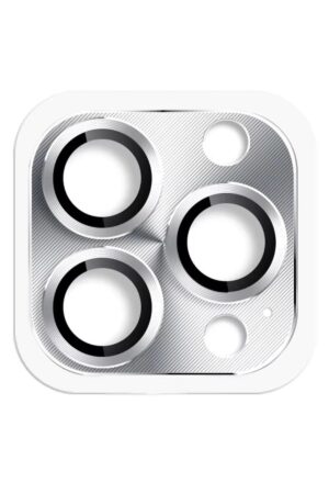 iPhone 16 Pro Max Pers Alüminyum Kamera Lens - Gümüş-(5796)