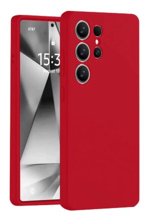 Samsung Galaxy S25 Ultra Kılıf Nano içi Kadife Silikon - Kırmızı-(5796)