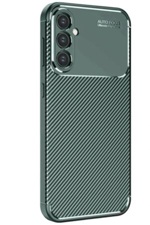 Samsung Galaxy S25 Kılıf Auto Focus Karbon Kapak - Koyu Yeşil-(5796)