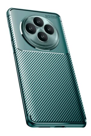 Oppo Reno 11 FS Kılıf Auto Focus Karbon Kapak - Koyu Yeşil-(5796)
