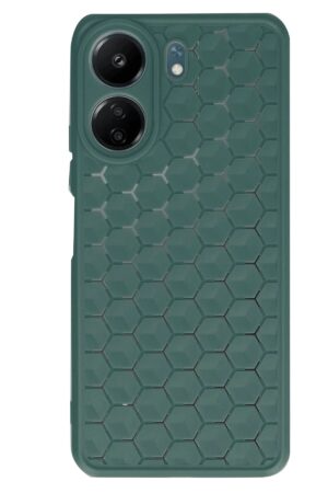 Xiaomi Redmi 13C Kılıf Petek Silikon Kapak - Koyu Yeşil-(5796)