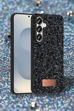 Samsung Galaxy S25 Bright Simli Kapak - Siyah-(5796)