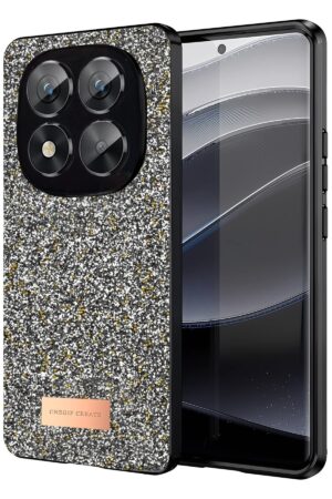 Xiaomi Redmi Note 14 Pro 5G Bright Simli Kapak - Gümüş-(5796)