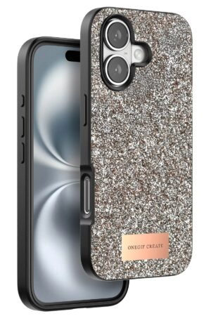 iPhone 16 Plus Bright Simli Kapak - Gold-(5796)