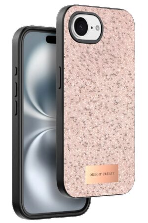 Apple iPhone 16E Bright Simli Kapak - Pembe-(5796)