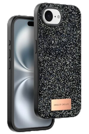 Apple iPhone 16E Bright Simli Kapak - Siyah-(5796)