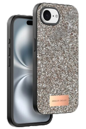 Apple iPhone 16E Bright Simli Kapak - Çöl Titanyum-(5796)